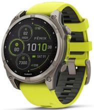 Умные часы Garmin Fenix 8 47mm Solar, Sapphire, титановый серый с желтым ремешком (010-02906-21)