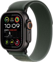 Apple Watch Ultra 2 (2024) 49mm Black Titanium Case with Green Trail Loop (S/M)