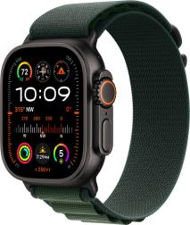 Apple Watch Ultra 2 (2024) 49mm Black Titanium Case with Dark Green Alpine Loop Large