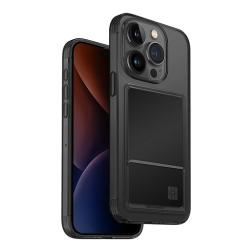 Чехол со слотом под карту Uniq HYBRID AIR FENDER ID для iPhone 15 Pro Max, серый тонированный  (Grey Tinted)