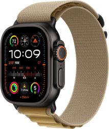 Apple Watch Ultra 2 (2024) 49mm Black Titanium Case with Tan Alpine Loop Large