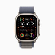 Apple Watch Ultra 2 (2024) 49mm Natural Titanium Case with Black Trail Loop (M/L)
