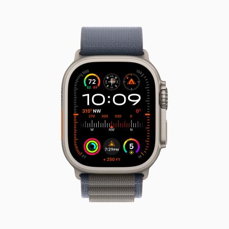 Apple Watch Ultra 2 (2024) 49mm Black Titanium Case with Navy Alpine Loop Large