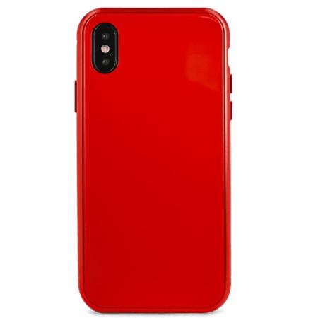 Чехол для iPhone X Magnet glass case (Красный)