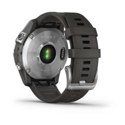 FENIX 7 серебристый с графитовым силиконовым ремешком