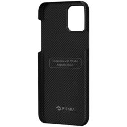 Чехол Pitaka MagEZ Case для iPhone 12/12 Pro 6.1", черно-серый (шахматное плетение), кевлар (арамид)