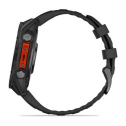 Часы Garmin Fenix 8 47mm Amoled Sapphire Carbon, Gray DLC Titanium with Black Pebble Gray Silicone Band (010-02904-20)
