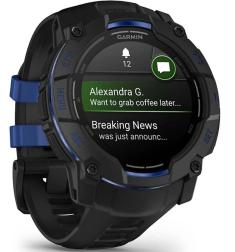 Умные часы Garmin Instinct 3 50 mm Amoled, Black with Black/Bolt Blue Silicone (010-03020-43) HK