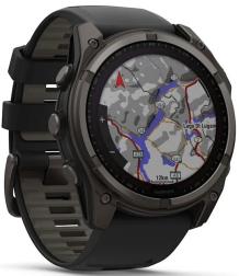 Умные часы Garmin Fenix 8 51 мм Solar, Sapphire Titanium, угольно-серый с DLC-покрытием и черным ремешком (010-02907-11)