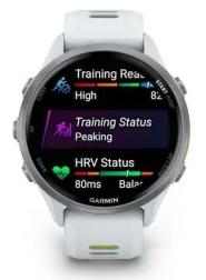 Смарт-часы Garmin Forerunner 970 с серебристым безелем и желто-белым ремешком (010-02969-01)