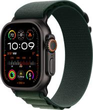 Apple Watch Ultra 2 (2024) 49mm Black Titanium Case with Dark Green Alpine Loop Medium