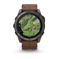 Смарт-часы Garmin Fenix 8 Pro 51 mm Amoled Sapphire Titanium Carbon Grey Chestnut Leather, коричневый (010-03199-40)